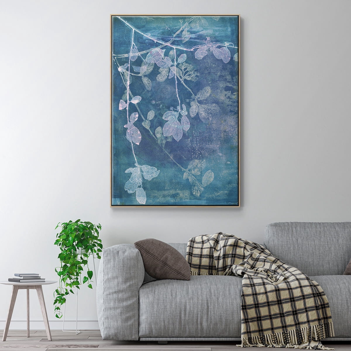 Branching Out VII Framed Premium Gallery Wrapped Canvas - Ready to Hang - 25 x 37 - Natural Wood Floating Frame