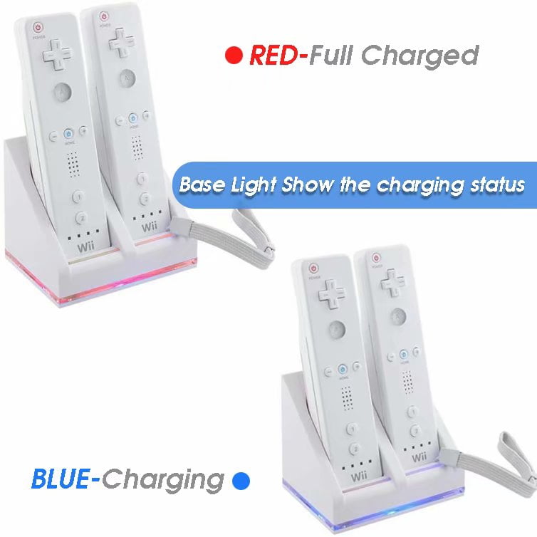 Zmoon Charging Station for Wii Controller Battery 2800mAh