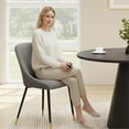 thumbnail image 6 of COLAMY LUMA Dining Chairs Set of 4, Upholestered Fabric Kitchen Chairs with Metal Legs and Padded Cushion, Armless Accent Side Chair for Dining Room, Kitchen, Gray, 6 of 12