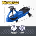 thumbnail image 6 of Lil’ Rider Wiggle Car for Kids with LED Wheels- Swing Car Ride on Toys for Ages 3+, Blue, 6 of 7