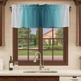 thumbnail image 6 of 2 Pack Valances for Window, Turquoise Grey Ombre Short Curtains for Kitchen Bedroom Living Room, Farmhouse Gradient Minimalist Rod Pocket Small Window Treatment Valance Drapes 54 x 18 Inch, 6 of 8