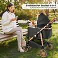 thumbnail image 5 of TLGREEN 4-Wheel Stable Pet Stroller for Medium Dogs/ Cats - 3-in-1 Convertible Design with Removable Carrier & One-Click Folding Mechanism (Black), 5 of 10