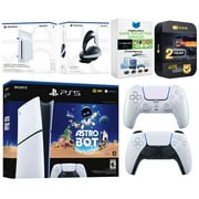 Sony PlayStation 5 Slim Digital Astro Bot Bundle with Disc Drive, Extra Controller, MightySkins Voucher and 2 Year Extended Warranty - Chroma Pearl