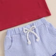 thumbnail image 5 of HCNTES Toddler Baby Boys Summer Spring Clothes Short Sleeves T-Shirt Tops + Shorts Cute Outfits Set For Kids 2t 3t 4t 5t 6t 7t 8t Kid Shorts(D0-Watermelon Red,18-24 Months), 5 of 9