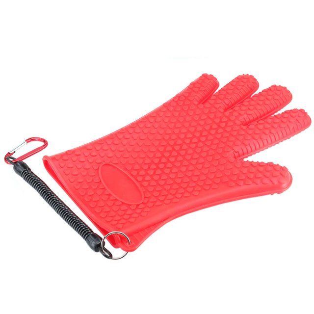 Soidarity Guante de pesca con cuerda antipérdida Manopla de captura de goma Resistente al agua Antideslizante Fácil de usar Guantes de captura para Pescar Rojo Soidarity OD010536-02