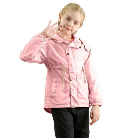 

ZHUASHUM Boys Girls Winter With Pocket Hooded Zipper Windproof Outwear