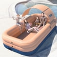 thumbnail image 3 of Automatic inflatable swimming pool sunscreen inflatable pool float raft with detachable canopy suitable for outdoor backyard water party, 3 of 8