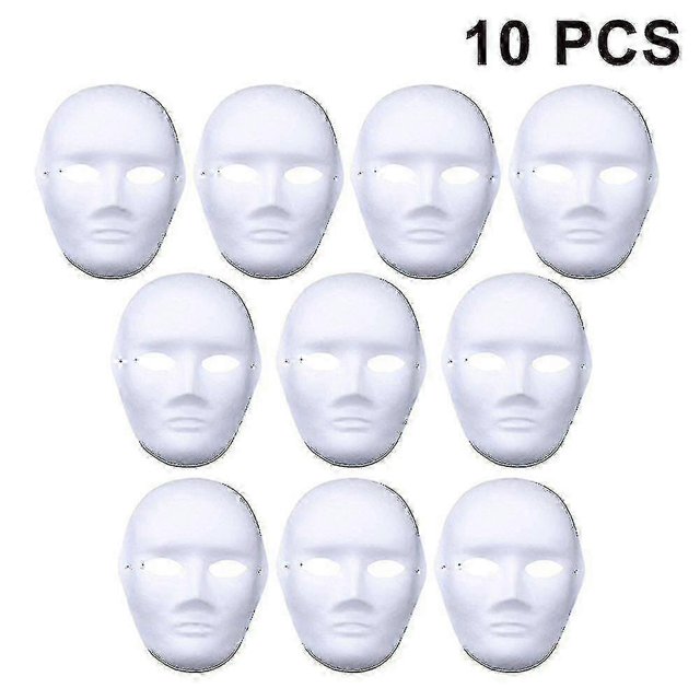 10 Pieces Halloween Mask Masks Made Of Plastic For Handicrafts And Painting