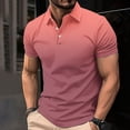 thumbnail image 2 of Chemises pour Hommes, T-shirt Décontracté à Manches Courtes Dégradé avec Col à Revers et Boutons, 2 of 5