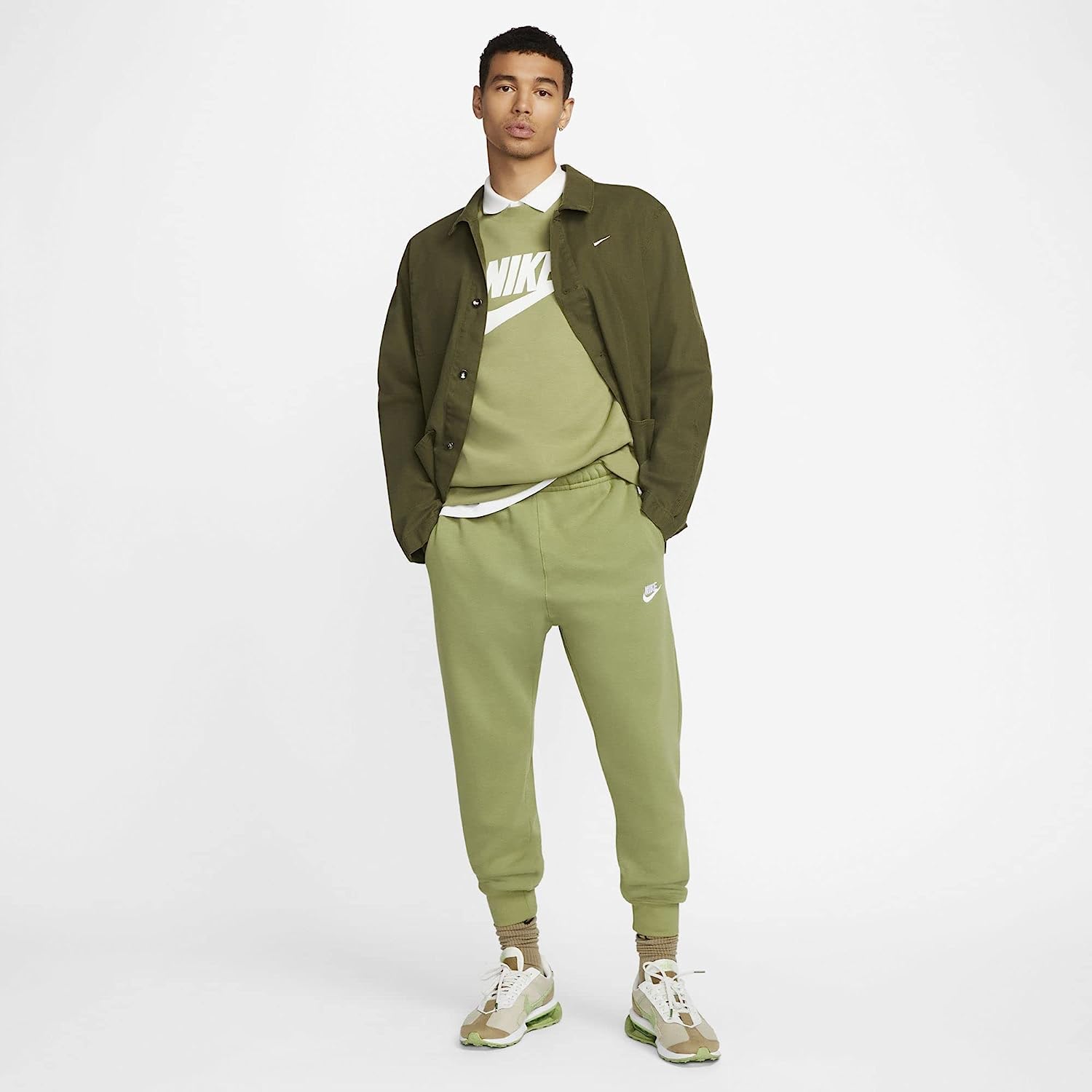 Nike Club Fleece Men's Joggers Alligator White Tapered photo 7