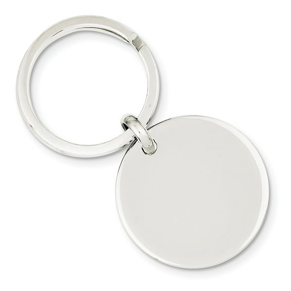 925 Sterling Silver Solid Polished Engravable Key Ring Jewelry for Men - 16.4 Grams