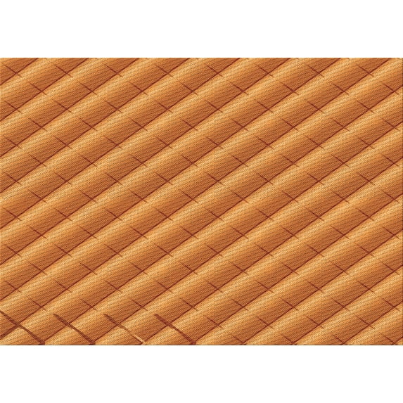 Ahgly Company Machine Washable Indoor Rectangle Transitional Orange Red Orange Area Rugs, 7' x 10'