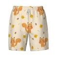 thumbnail image 4 of Lsque Mens Swim Trunks Squirrel And Leaves Pattern - Bathing Suit Compression Liner - Beach Swim Shorts Swimwear - (S-3XL) - Stretch Quick Dry -Small, 4 of 9
