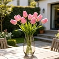 thumbnail image 5 of Gumesh 6 Pcs Fake Tulips Artificial Flowers Real Touch PU Faux Flowers Tulip Stems for Wedding Floral Arrangement Spring Bouquet Home Party Office Decorations for Mother's Day (Pink), 5 of 6