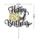 thumbnail image 2 of Decoración para tartas Leetaivie con purpurina para cumpleaños número 63, color negro y dorado, 2 of 6