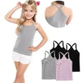 thumbnail image 6 of FamilyThread 4 Pack Girls Tank Tops Solid Sleeveless Undershirts Scoop Neck Undershirts Soft Tops For 1-13Y, 6 of 6