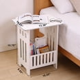 thumbnail image 2 of Small Side Table, 2-Tier End Table, Square Nightstand Couch Side Table for Living Room, Bedroom, Office, Bathroom, White, 2 of 7