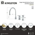 thumbnail image 5 of Kingston Brass KS3811PLBS Restoration Single-Handle 3-Hole Widespread Kitchen Faucet with Brass Sprayer in Polished Chrome, 5 of 6