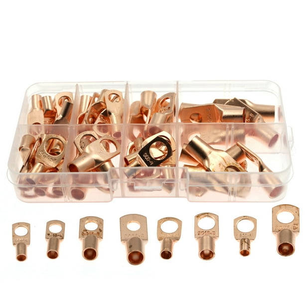60 unids/caja SC hebilla compartimento transparente dorado en caja portátil MABOTO Terminales Lug Ring