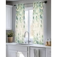 thumbnail image 5 of Green Sheer Curtains 45 Inch Length 2 Panels Set for Living Room/Bedroom, Eucalyptus Leaves Kitchen Curtains with Grommet Semi-Sheer Curtains Drapes Voile Window Treatments 42"x45"x2, 5 of 7