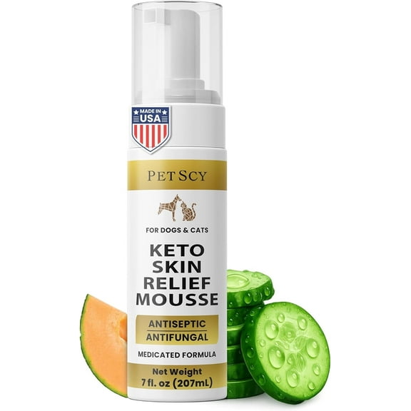 PET SCY Keto Skin Relief Mousse for Dogs & Cats - 7 fl oz, 1 Pack