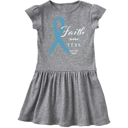 

Inktastic Faith Over Fear Prostate Cancer Awareness Light Blue Ribbon Gift Toddler Girl Dress
