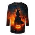 thumbnail image 5 of FDGIU 2025 Women's Plus Size Tunic Tops - Funny Halloween Novelty Shirts, 3/4 Length Sleeve Crew Neck Blouse, Loose Fit Casual Fall Winter Tops, 5 of 5