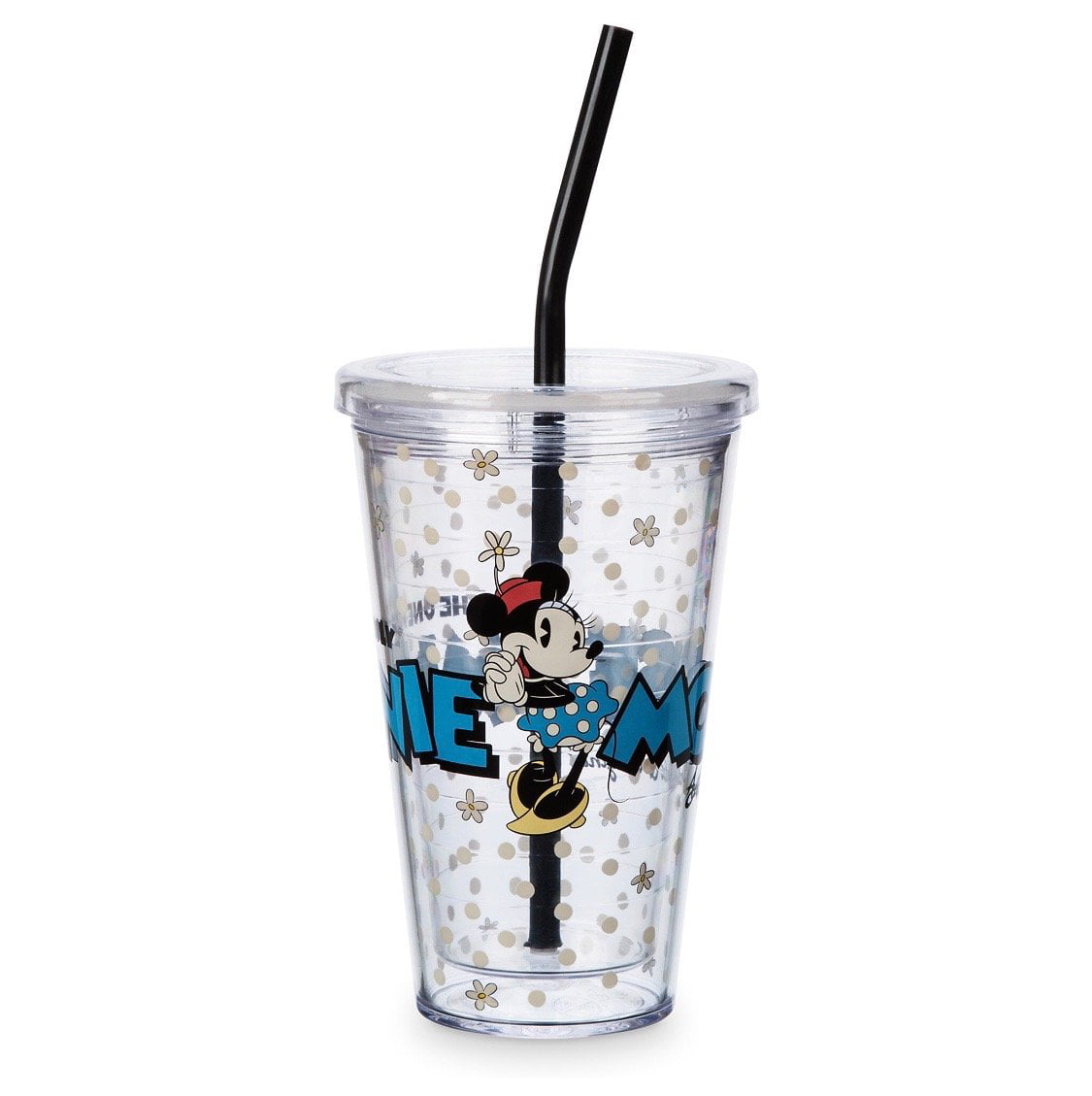 Disney Parks Minnie Mouse Acrylic Tumbler Cup with Lid and Straw NEW 