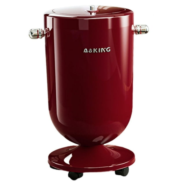 Cubo de basura de 20 l con ruedas giratorias, tapa de cierre suave y contenedor interior extraíble. Rojo
