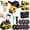 Yellow, variant on Wapentake 21V Brushless Cordless Angle Grinder with 1 Batteries - Fast Charger, 4.0Ah Battery