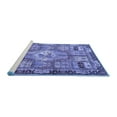 thumbnail image 2 of Ahgly Company Machine Washable Indoor Round Medallion Blue Traditional Area Rugs, 3' Round, 2 of 4