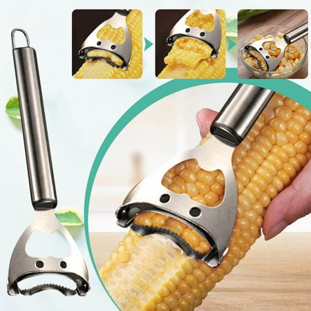 

iMESTOU Knives Kitchen supplies Under 10 Useful Corn Cob Stripper Peeler Corn Slicer-Vegetable Cutter Cooking Tools