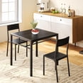 thumbnail image 3 of Aiho 3-Piece Dining Table Set for 2, Space-Saving Small Kitchen Table with 2 Chairs, Compact Breakfast Nook Furniture for Apartment, Dorm Room, Balcony - Black, 3 of 10