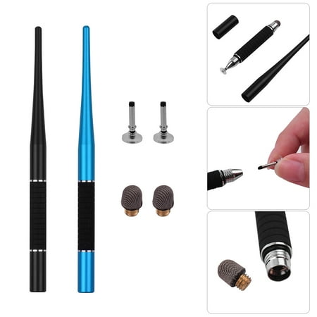 2-in-1 Capacitive Stylus Pen High Precision with Fiber and Disc Metal TouchScreen Pen for Cell Phone Tablet Laptop Writing Drawing Pack of 2pcs