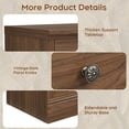 thumbnail image 5 of Brafabhome Set of 2 Nightstands with 3 Drawers, Wooden Bedside Table with Vintage Handles, 31.5" Oversized Extra Large Night Stand with Storage for Bedroom, Walnut, 5 of 9