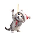 thumbnail image 2 of Colgante Plano Acrílico Navideño Colgante Navideño Con Gato Colgante Decorativo Con Árbol De Navidad Manualidades 2D Para Fiestas De Año Nuevo Y Navidad, 2 of 2