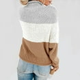 thumbnail image 4 of Lindreshi Sweaters for Women Clearance Winter Women Knit Color Matching Round Neck Loose Casual Sweater Tops, 4 of 5