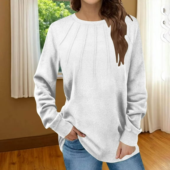 Zunfeo Women's Cozy Fleece Long Sleeve Tops, Soft Warm Pullover Tunic Sweatshirts for Fall and Winter,Lounge and Casual Wear Yellow L