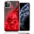thumbnail image 2 of MUNDAZE For Apple iPhone 12/iPhone 12 Pro Red Flaming Skull Design Double Layer Phone Case Cover, 2 of 4