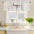 thumbnail image 4 of Valances for Windows Spring Colorful Checkered Rod Pocket Short Curtain for Bathroom Living Room Bedroom Easter Buffalo Plaid Minimalist Style 1 Panel 54x18in, 4 of 9