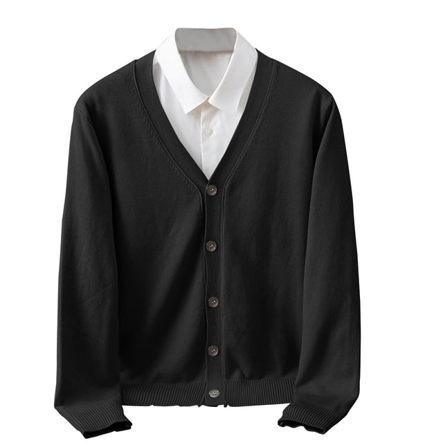 Cardigan Sweater for Men V-Neck Slim Fit Long Sleeve Button Down Cardigans Casual Lightweight Basic Sweaters for Work Daily