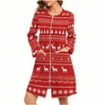 thumbnail image 2 of Aboser Women's Zip Up Robes Merry Christmas Gifts Long Sleeve Lightweight Bathrobe Funny Xmas Elk Printed Loungewear Full Length Nightgown with Pockets, 2 of 8