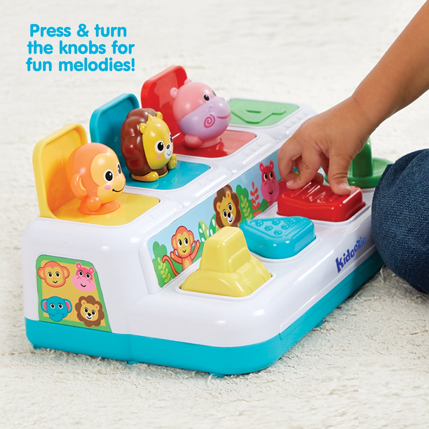 Kidoozie Pop 'n Play Animal Friends, Pop Up Activity Toy for