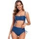 thumbnail image 1 of Traje de baño de Tubo con cordón Superior para Mujer Vendaje con Cordones Pantalones de baño con frunces de Cintura Alta Azul M Azul M Xishao ropa, 1 of 2