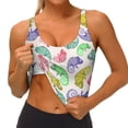 thumbnail image 4 of Lsque Colorful Pattern With Cute Chameleons Printed Women'S Sports Bra, Compression, Moisture Wicking, High-Impact Sports Bra For Women,Supportive sports bra-X-Large, 4 of 9