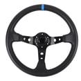 thumbnail image 1 of 14in Car Racing Steering Wheel PVC for 6 Hole Hub Adapter Aluminum Universal Carbon Fiber Look Sport Steering Wheel with Horn Button, 1 of 7