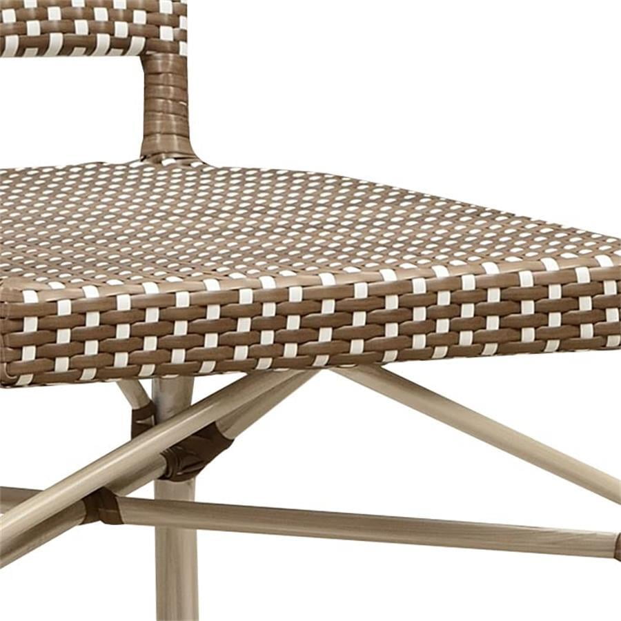 PURPLE LEAF Dining Chair Set of 2 Outdoor Dining Chairs French Hand-Woven Wicker White Print Finish Armchairs for Patio Porch Garden Indoor, Coffee