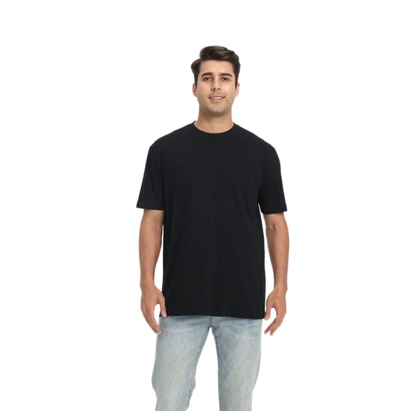 Zfeel Short Sleeve T-Shirt Super-Soft Blank Tee 100% Cotton Crew Plain Shirts Mens (Black, M)