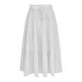 thumbnail image 6 of Wovilon Girls Solid Color Tiered Maxi Skirt with Drawstring Waist, Casual Textured A-Line Long Skirt for Kids and Teens, Versatile Summer Vacation Daily Wear, 6 of 9