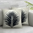 thumbnail image 3 of YANMS Palm Leaf Throw Pillow Covers,Black Tree Silhouette Isolated Asia Decorative Pillow Covers Digital Printing Blended Fabric for Couch Sofa Bed White, 3 of 5